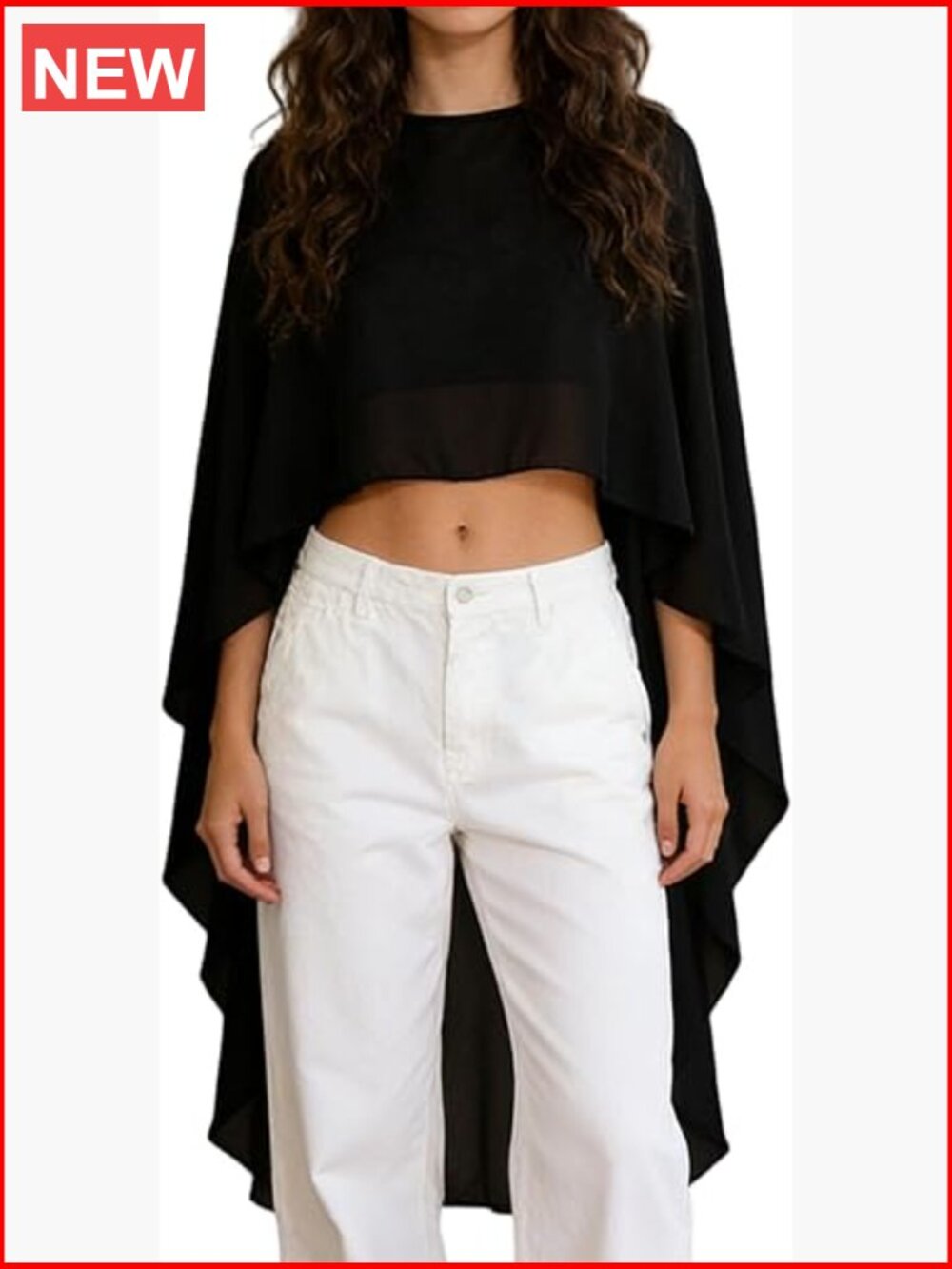 Chiffon Cape Shawl High Low Mesh Sheer Capelet Evening Cover Up